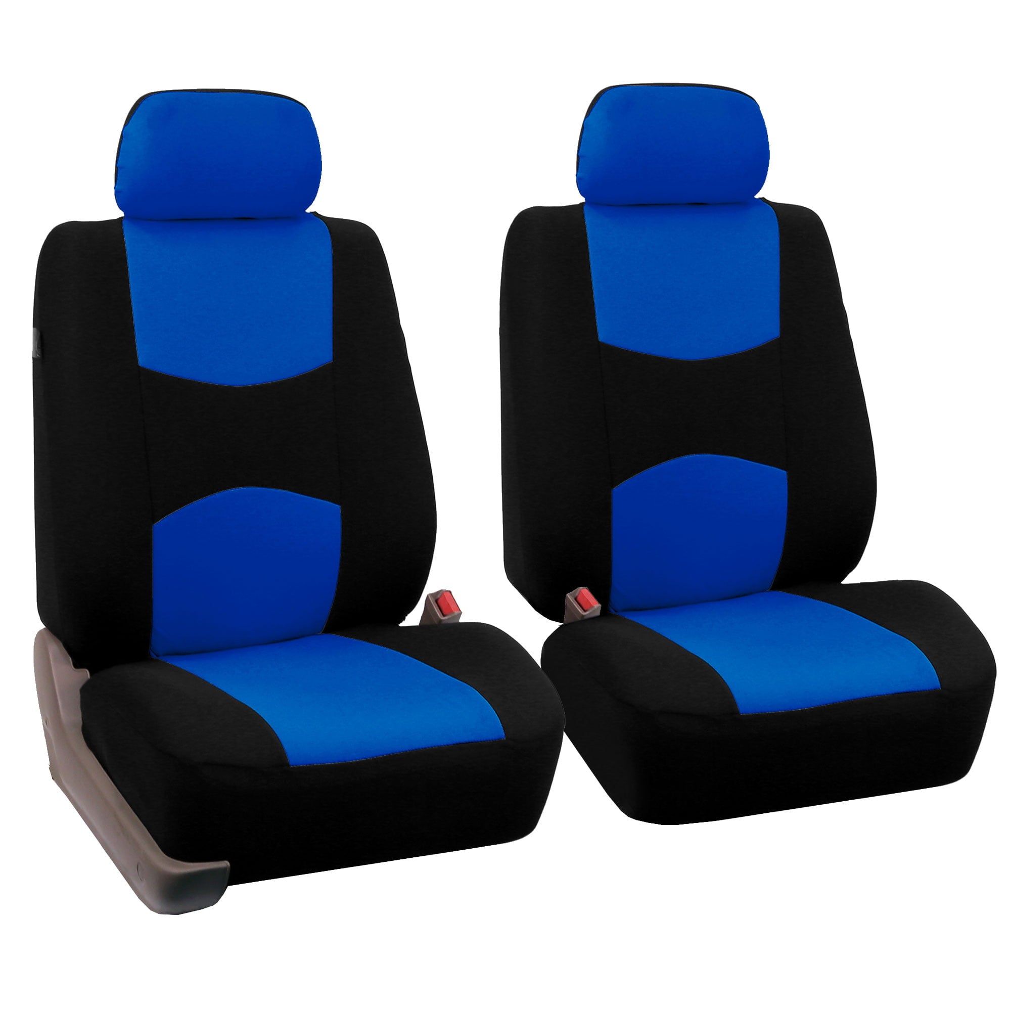 FH Group Car Seat Covers Full Set Blue Cloth - Universal Fit Automotive Seat Covers， Solid Back Seat Cover， Washable Car Seat Cover for SUV， Sedan and Van