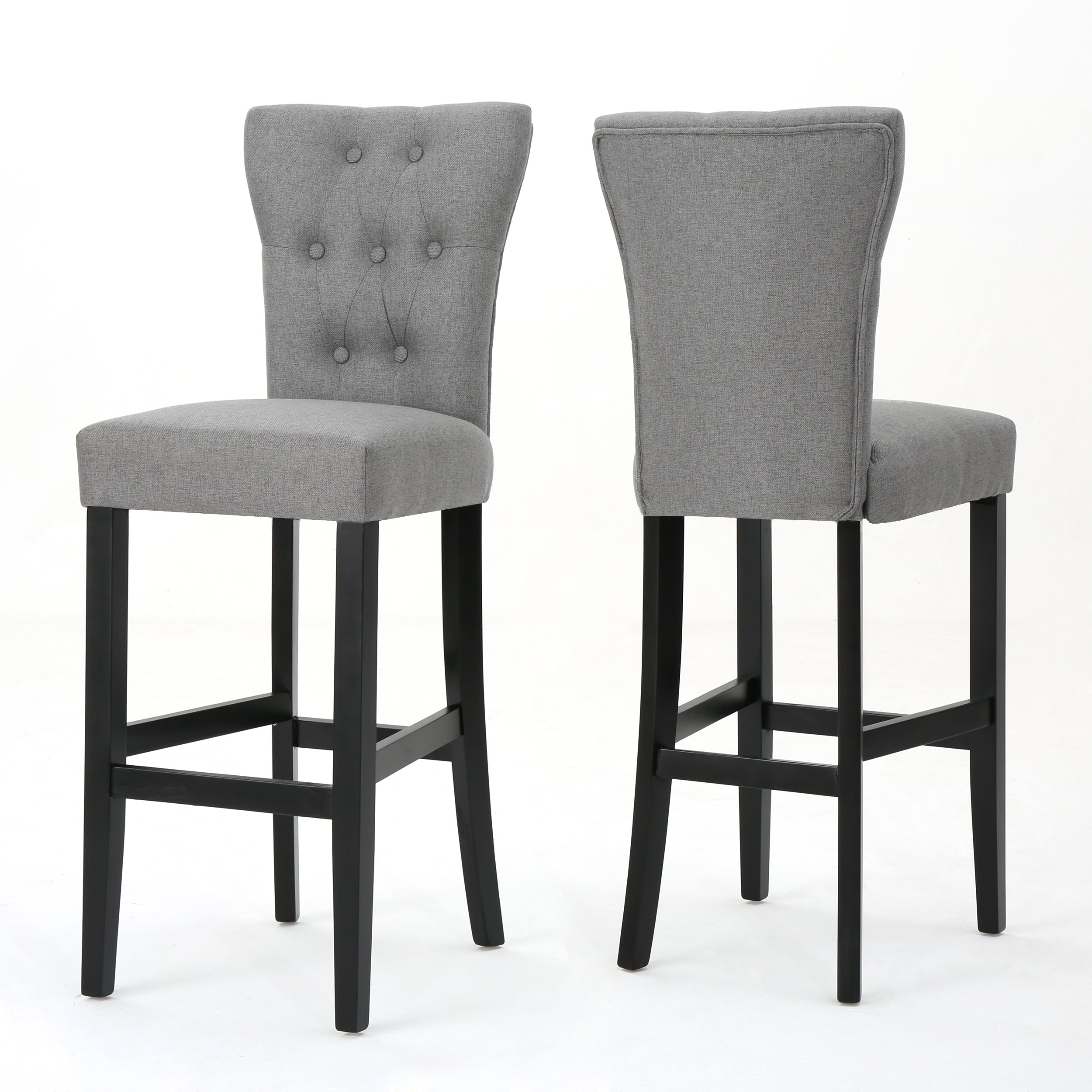 Padma 30-Inch Tufted Back Fabric Barstools (Set of 2)