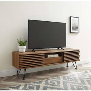 MODWAY Render 59 in. Walnut Media Console TV Stand Fits TV's up to 70 in. EEI-4587-WAL