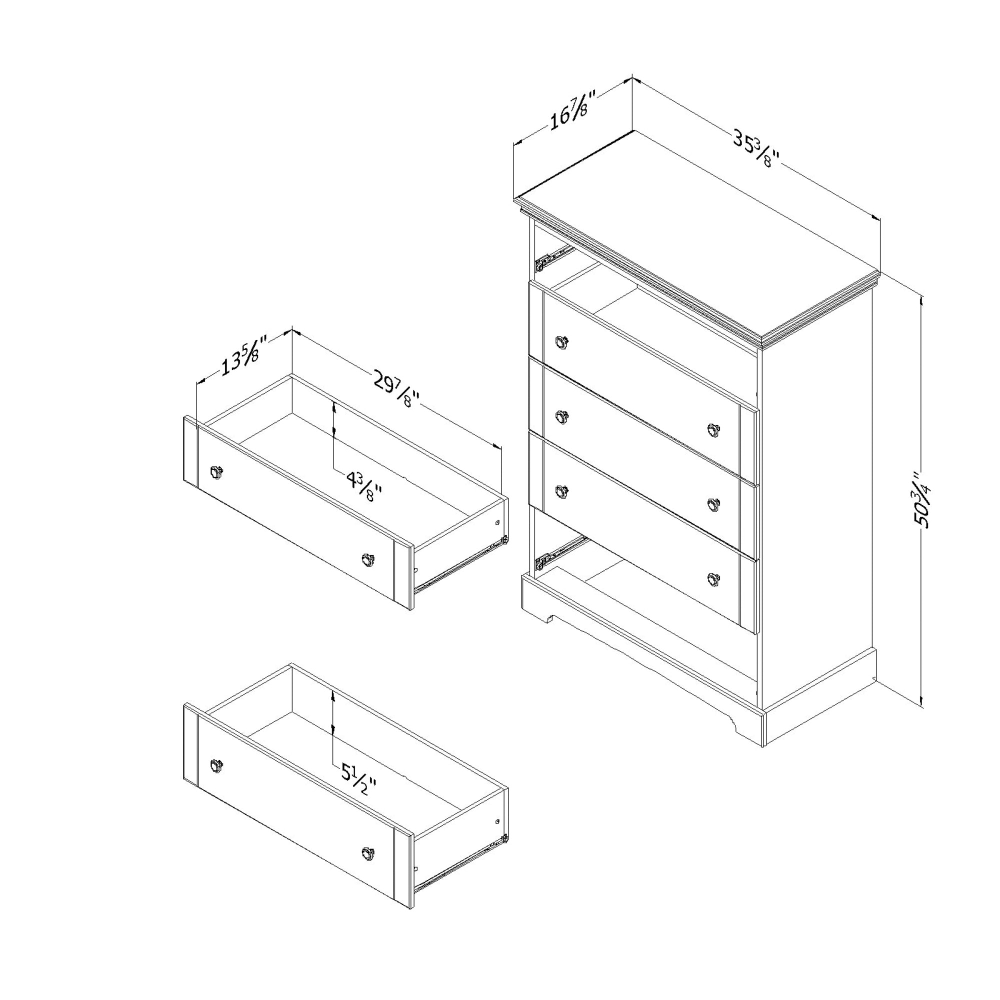 South Shore Lilak 5-Drawer Chest, Winter Oak