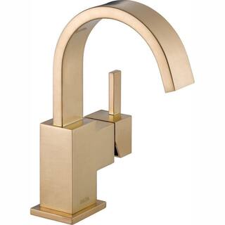 Delta Vero Single Hole Single-Handle Bathroom Faucet with Metal Drain Assembly in Champagne Bronze 553LF-CZ