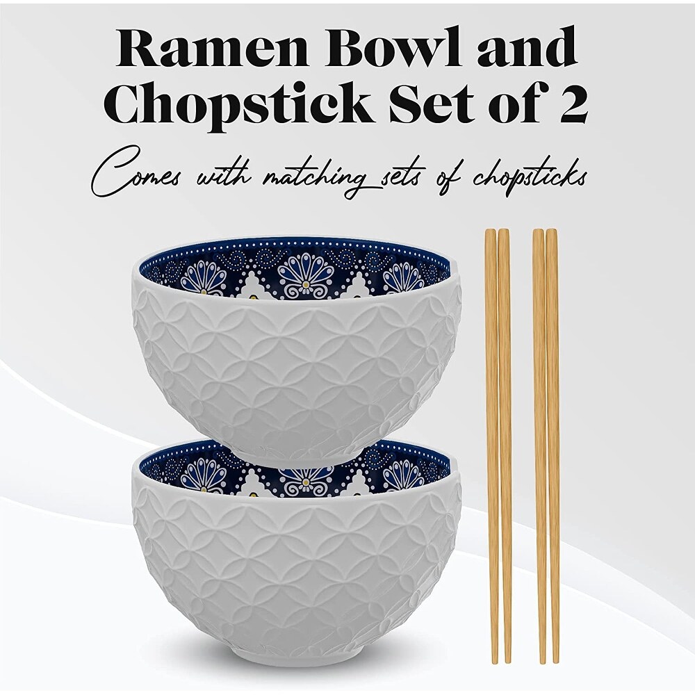 American Atelier Ramen Bowl with Chopsticks Set of 2