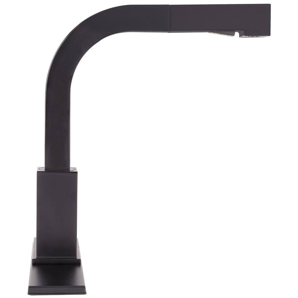 Pfister Arkitek Single-Handle Pull-Out Sprayer Kitchen Faucet in Matte Black LG534-LPMB