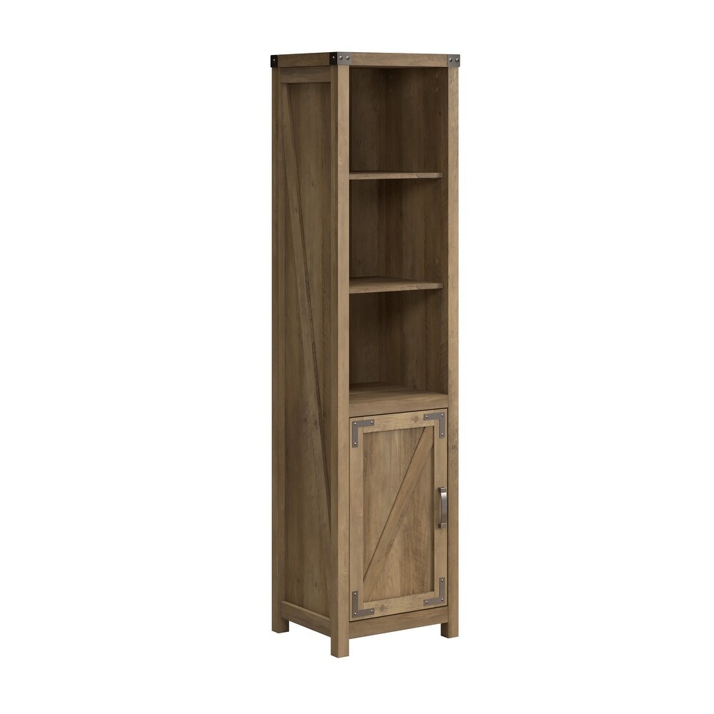 Knoxville Tall Narrow 5 Shelf Bookcase with Door by Bush Furniture