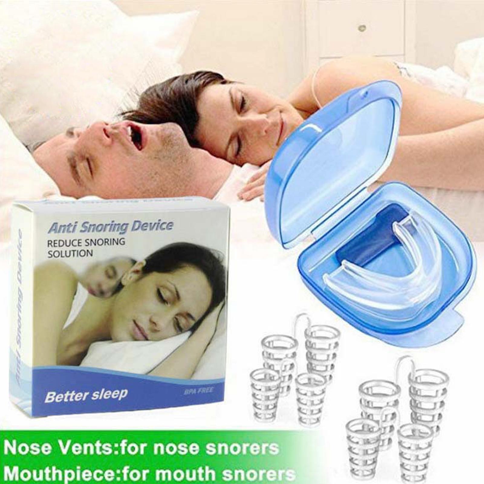 Mouth Guard For Grinding Teeth 4cps Anti-snore Nasal Dilators Set Anti Snoring Solution Devices Stop Snoring Sleep Aid To Ease Nighttime Breathing For