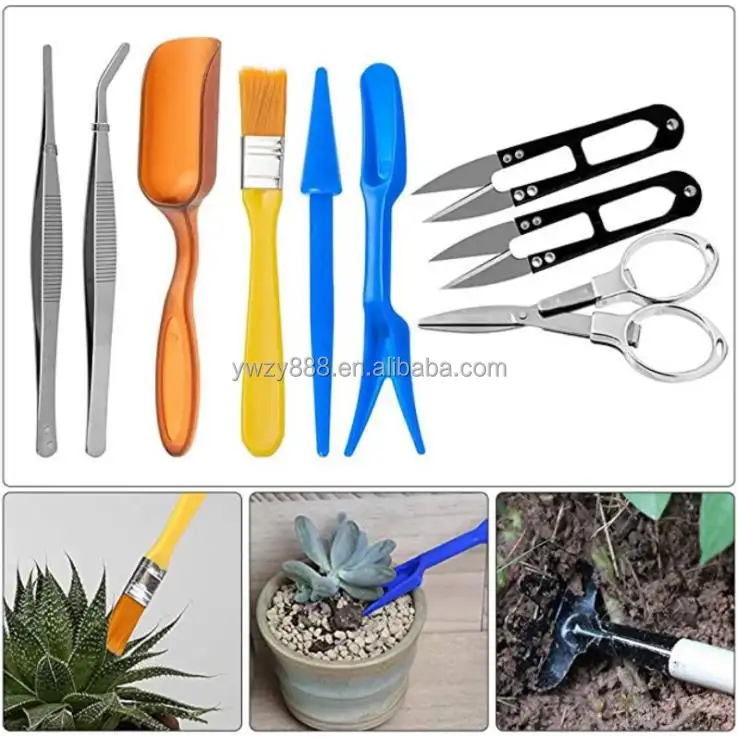 12Pcs Succulent Plants Hand Transplanting Miniature Planting Indoor Bonsai Gardening Kit Kids Mini Gardening Tools Set