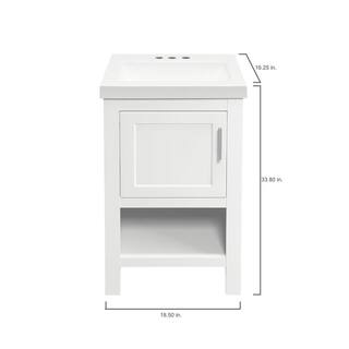 Glacier Bay Spa 18.5 in. W x 16.2 in. D x 33.8 in. H Freestanding Bath Vanity in White with White Cultured Marble Top PPSPAWHT18