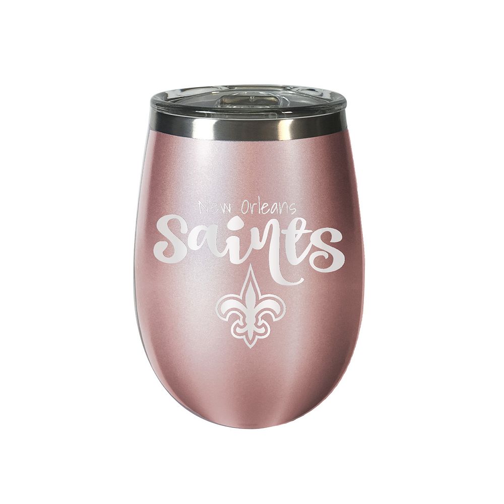 New Orleans Saints 12 oz Rose Gold Finish Vacuum Insulated NFL Wine Tumbler