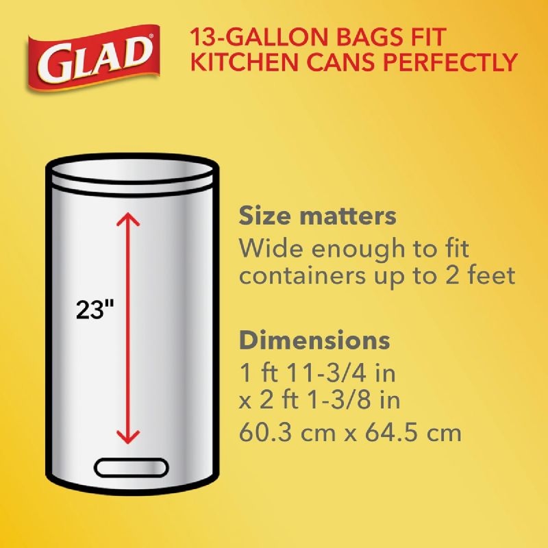 Glad Febreze Fresh Tall Kitchen Trash Bag 13 Gal. White