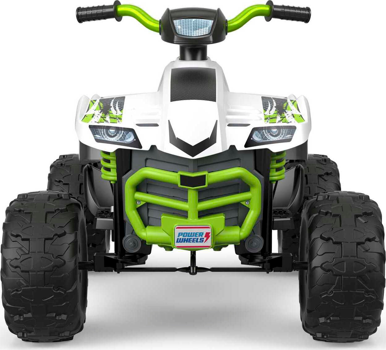 Power Wheels Racing ATV Battery Powered Ride-On Vehicle with Multi-Terrain Traction, Silver