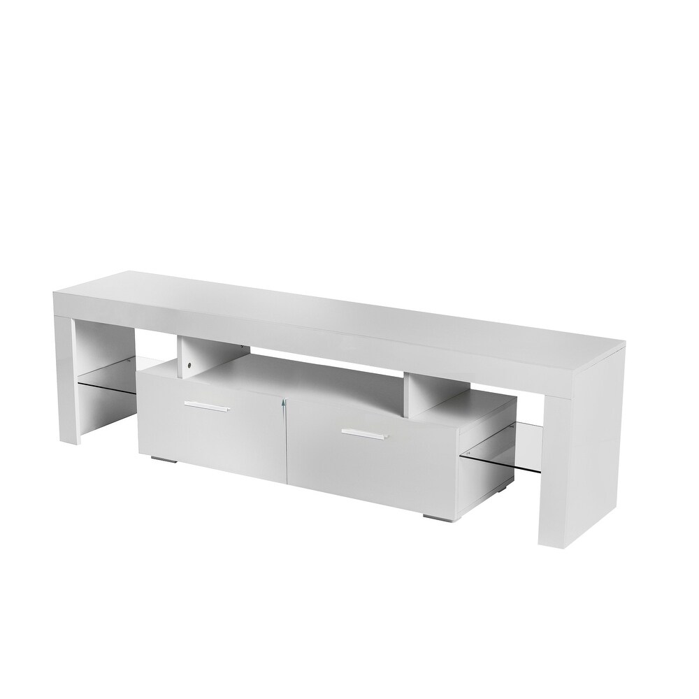 LED White TV Stand for TVs up to 65\