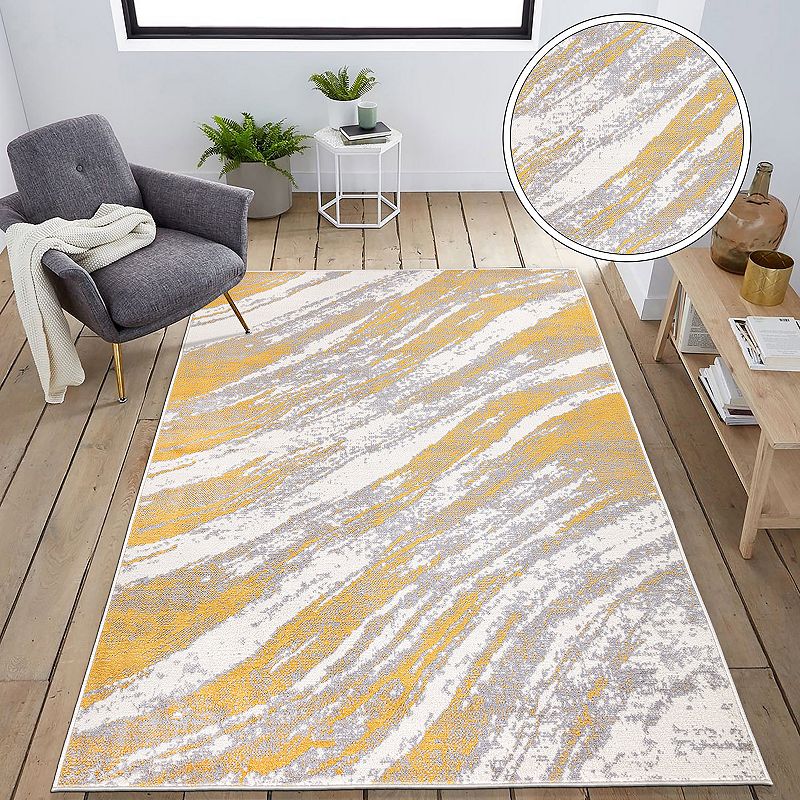 World Rug Gallery Modern Abstract Swirl Design Area Rug