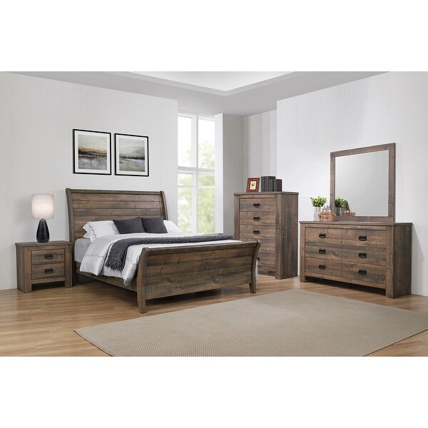 Coaster Furniture Frederick Weathered Oak 4-piece California King Bedroom Set - - 33351902