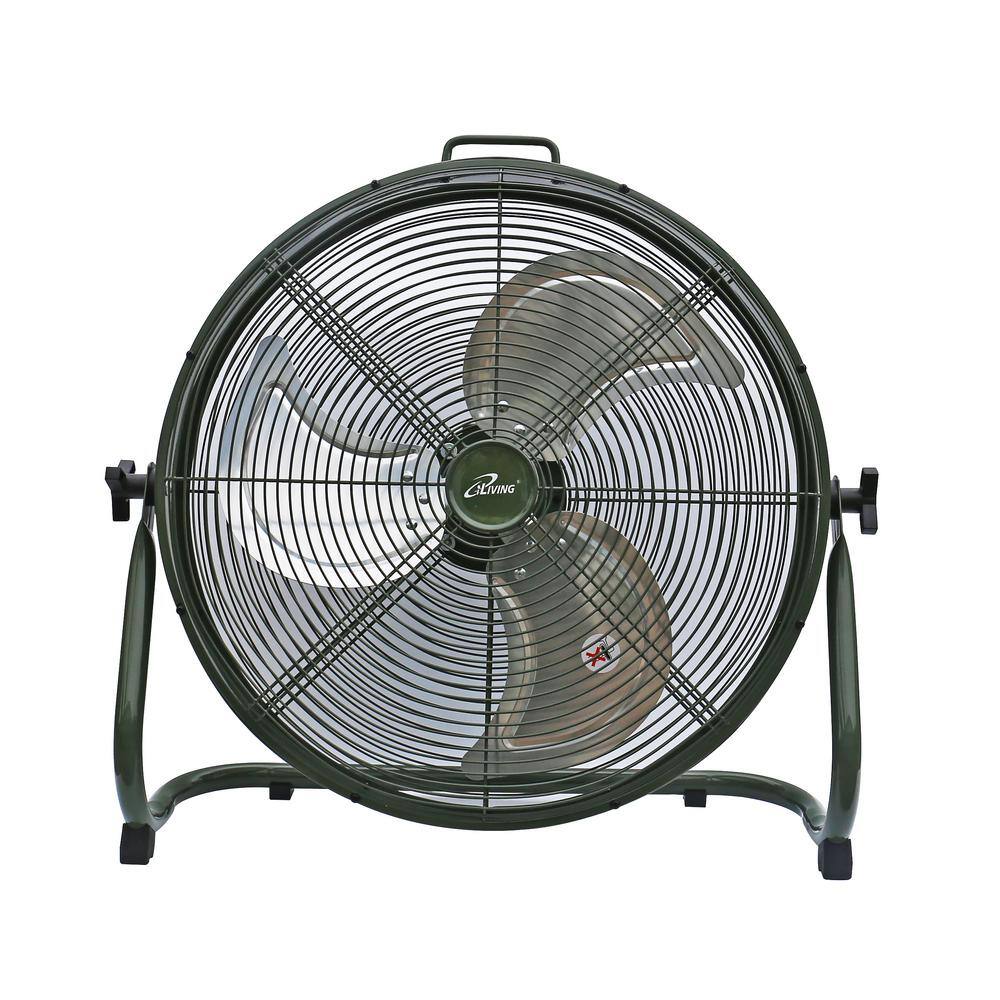 iLIVING 18 in. Rechargeable Battery-Operated Camping Floor Fan High Velocity Portable Outdoor Fan with Built-in Lithium Battery ILG8RX18