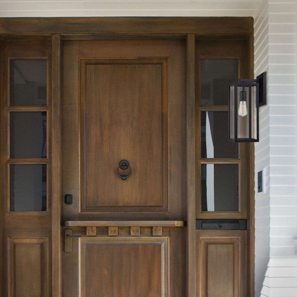 Bowery 1 Light Matte Black Indoor/Outdoor Wall Sconce With Clear Glass Shade   Traditional   Outdoor Wall Lights And Sconces   by Buildcom  Houzz