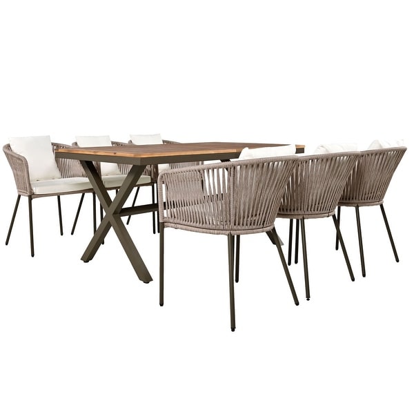 7 Piece Patio Dining Table and Chair Set