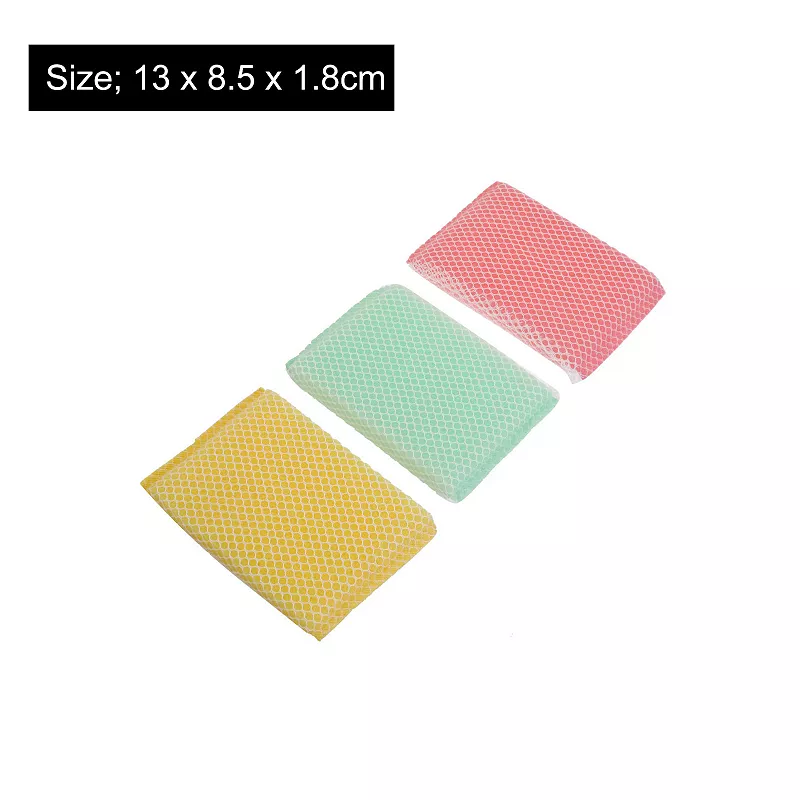 3 Pcs Bowl Dish Cup Net Washer Cleaning Sponge Cleaners