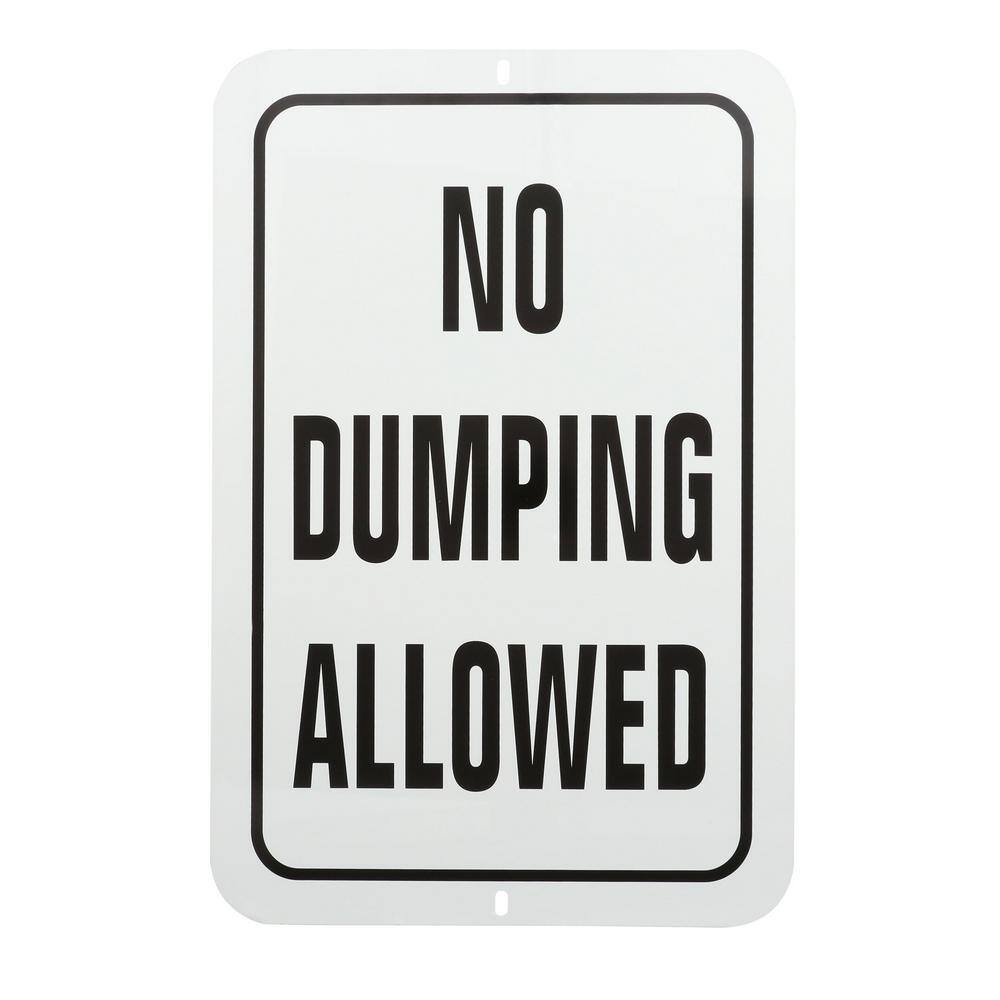 Everbilt 18 in. x 12 in. Aluminum No Dumping Allowed 31274