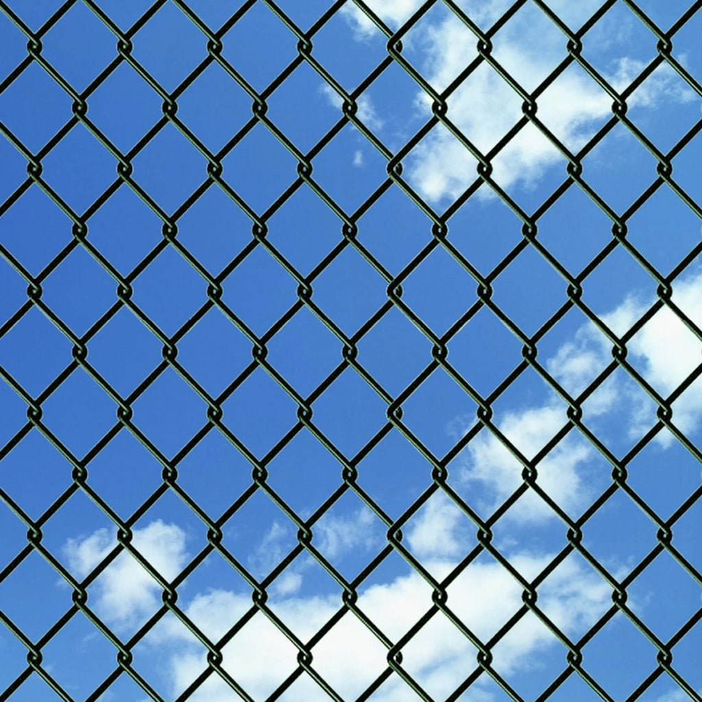 Anself Chain Link Fence with Posts Galvanised Steel 2' 7"x49' 2" Green