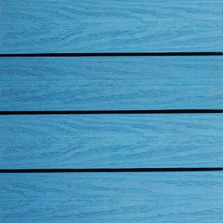 NewTechWood UltraShield Naturale 1 ft. x 1 ft. Quick Deck Outdoor Composite Deck Tile Sample in Caribbean Blue US-QD-ZX-SB-S