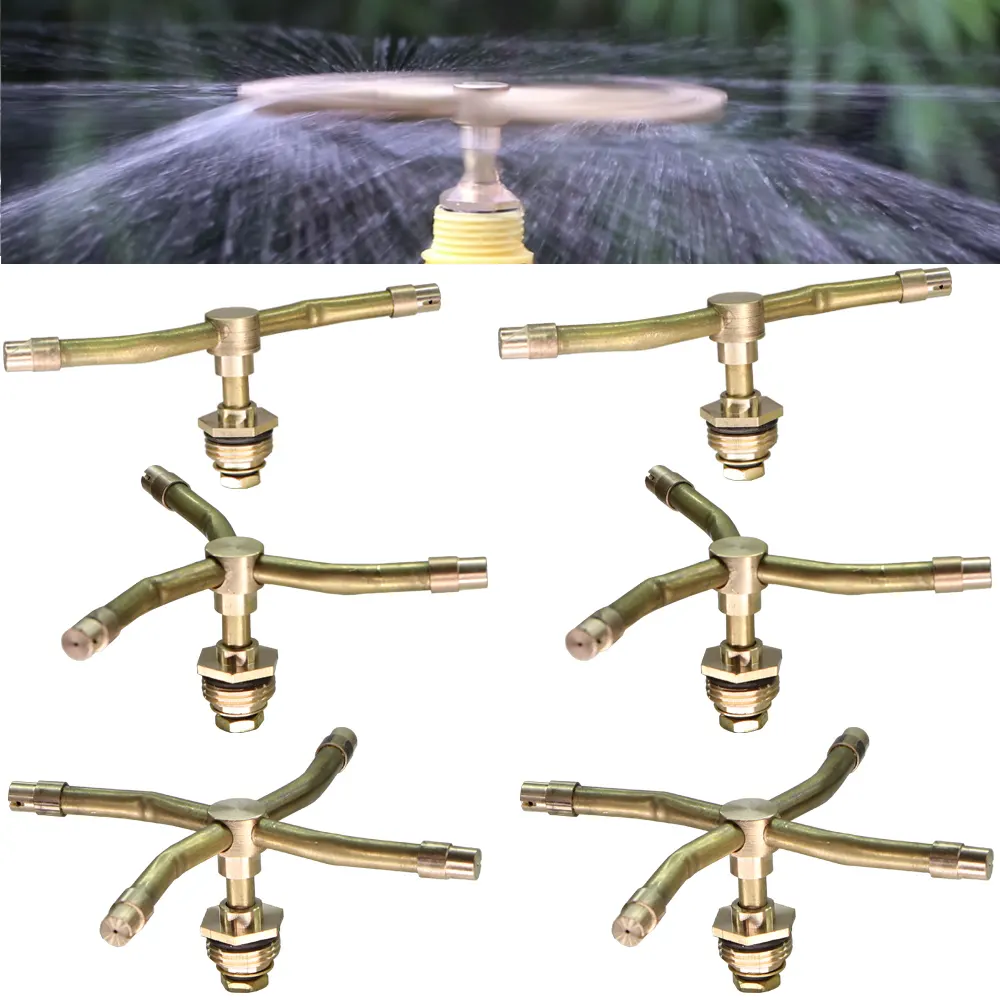 Custom Various models Automatic Rotary Whirling Sprinkler Garden Lawn Irrigation Watering Nozzle Spray Rotating Brass Sprayer