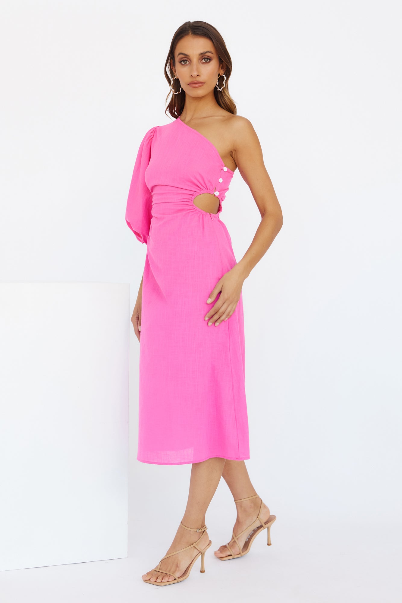 Live Your Youth Midi Dress Hot Pink