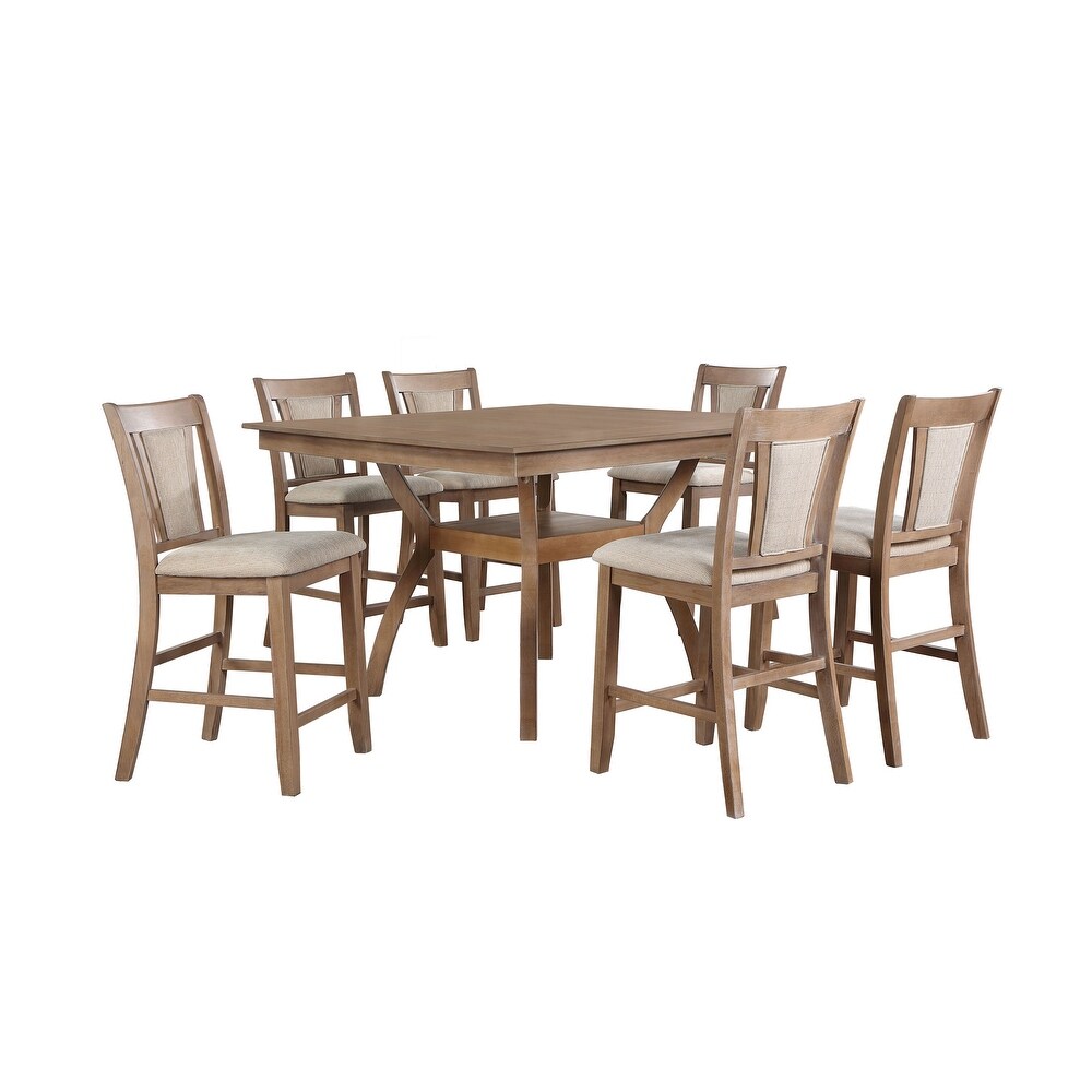 Dionne Contemporary Wood 7 Piece Counter Height Dining Set by Furniture of America