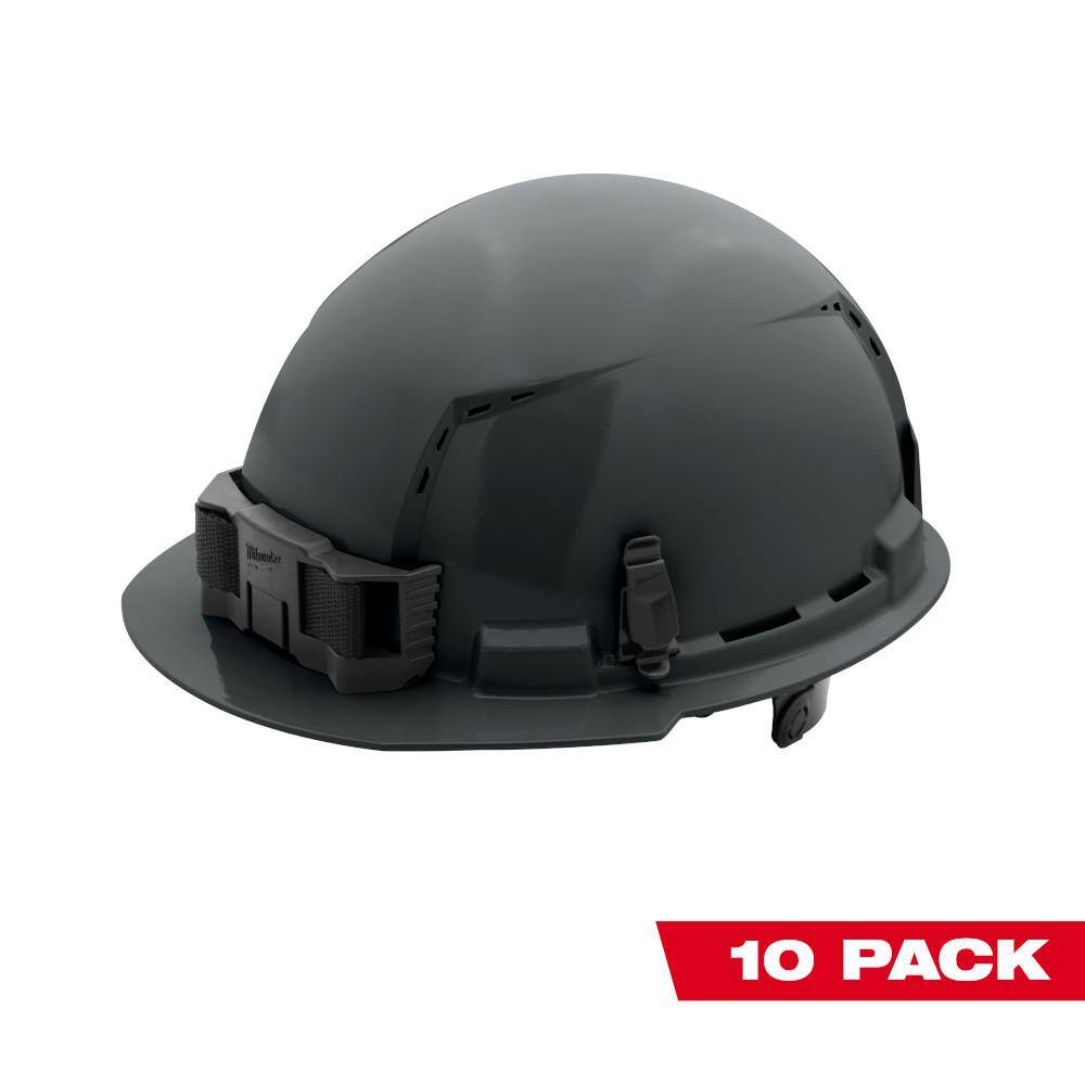 MW BOLT Gray Type 1 Class C Front Brim Vented Hard Hat with 6-Point Ratcheting Suspension (10-Pack) 48-73-1234X10