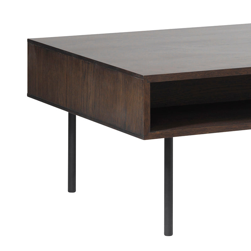 LATINA Coffee Table 117cm - Dark Brown / Black