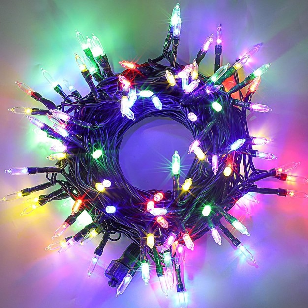 100 Multicolor Led Green Wire String Lights 8 Modes t5