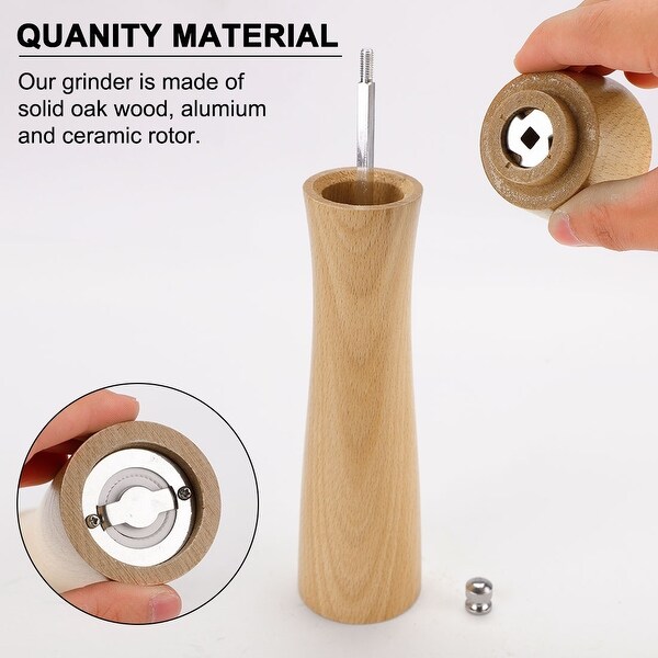 Wooden Salt and Pepper Grinder Mills Shaker with Adjustable Coarseness