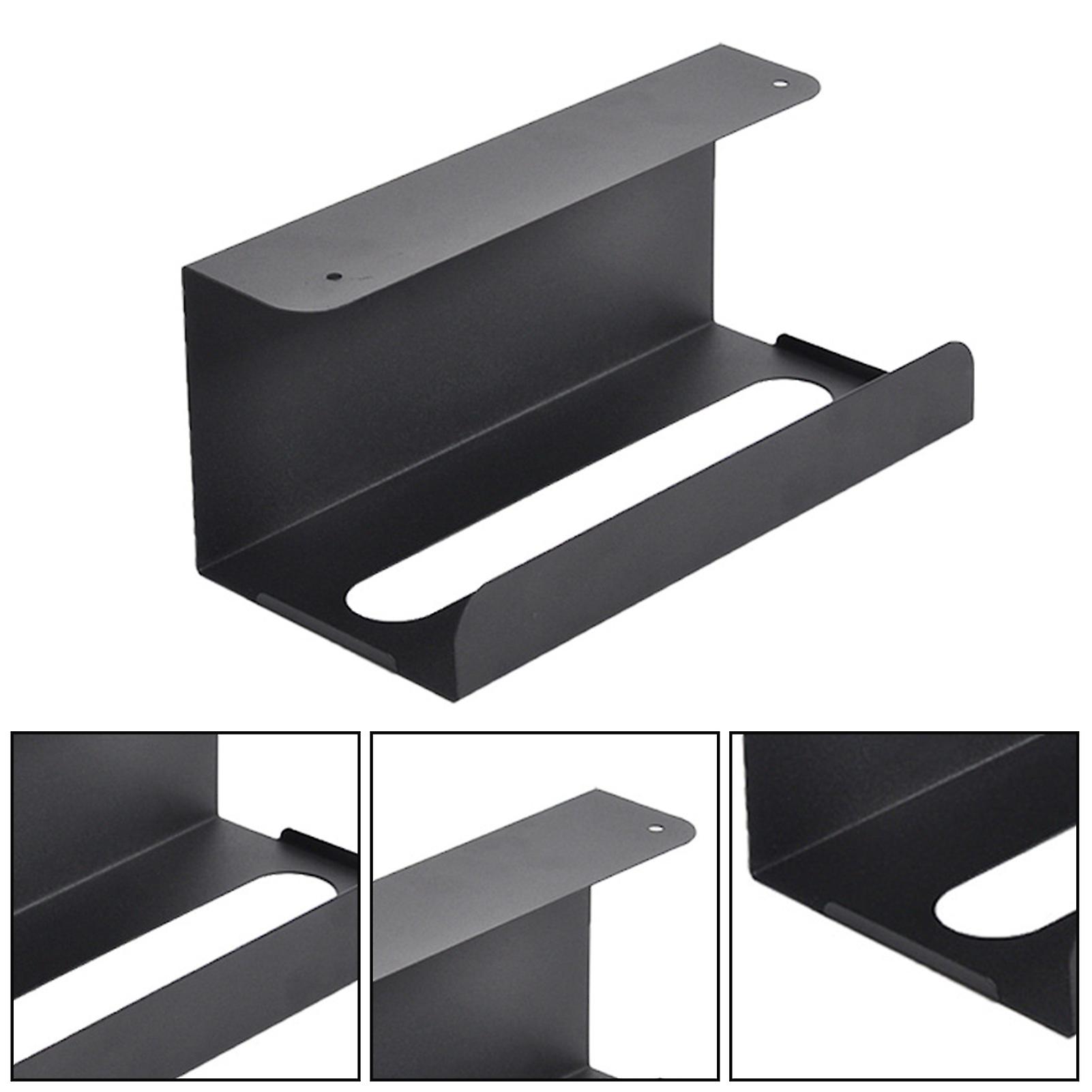 Black Under Cabinet Tissue Box Storage Rack Tissue Holder Paper Towel Holder Paper Towel Rack Kitchen Towel Hanging Case