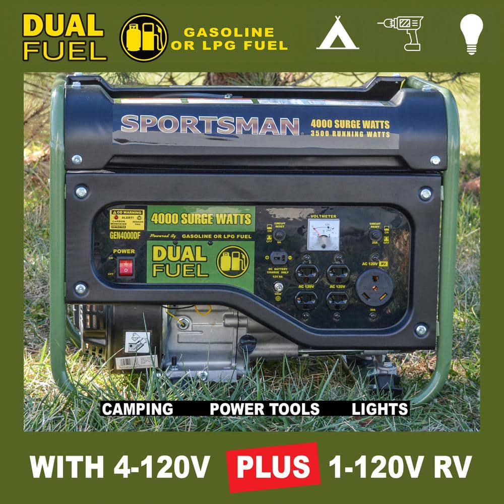 Sportsman 40003500Watt Recoil Start Dual Fuel Gasoline Propane Portable Generator with CO Detector AutoShutoff