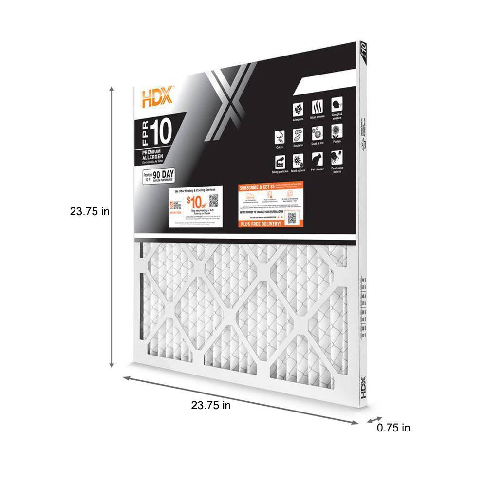 HDX 24 in. x 24 in. x 1 in. Premium Pleated Air Filter FPR 10 HDX1P10-012424