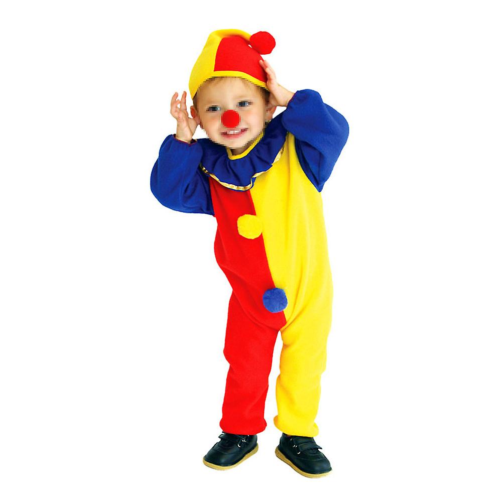 Kids Funny Clown Costume Suit Long Sleeve Costumes For Cosplay Halloween Masquerade Performance (l)