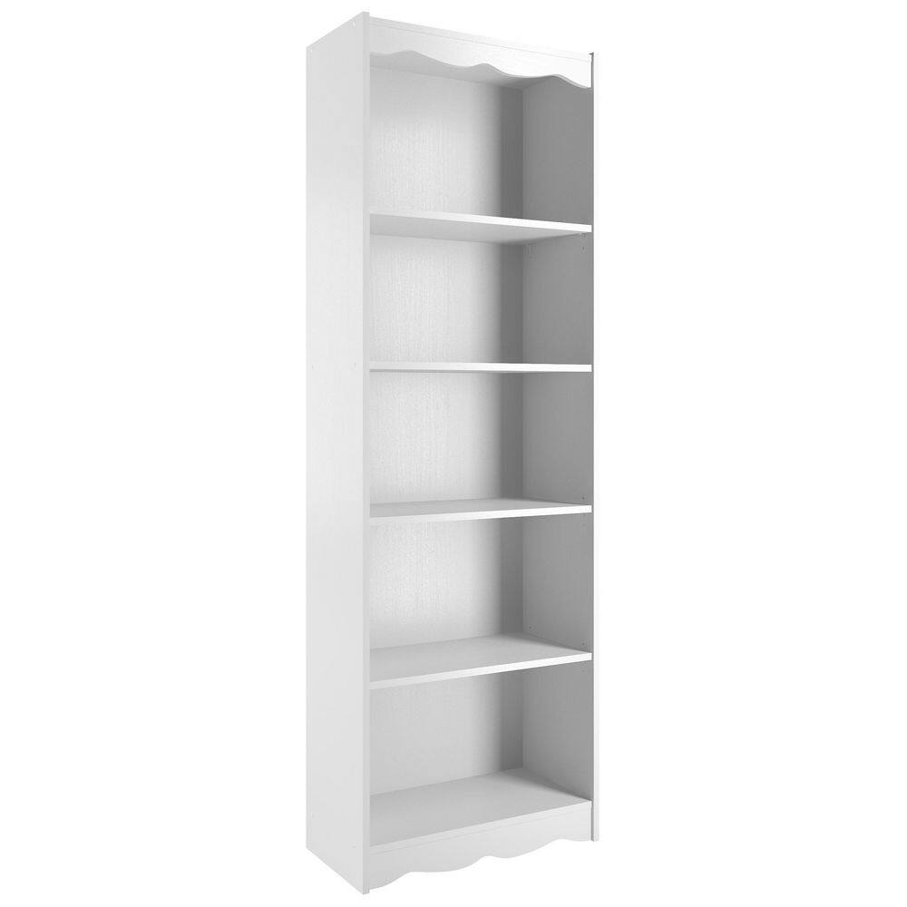 CorLiving Hawthorn 72 in. Frost White Wood 5-shelf Standard Bookcase with Adjustable Shelves LHN-712-S