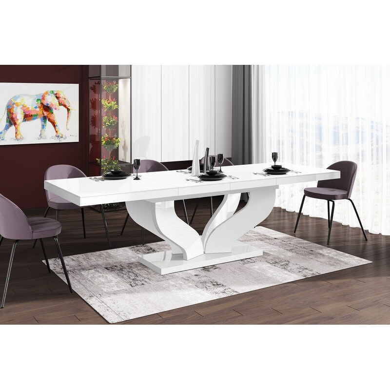 Strick   Bolton Britell Black/ White Extendable Dining Table