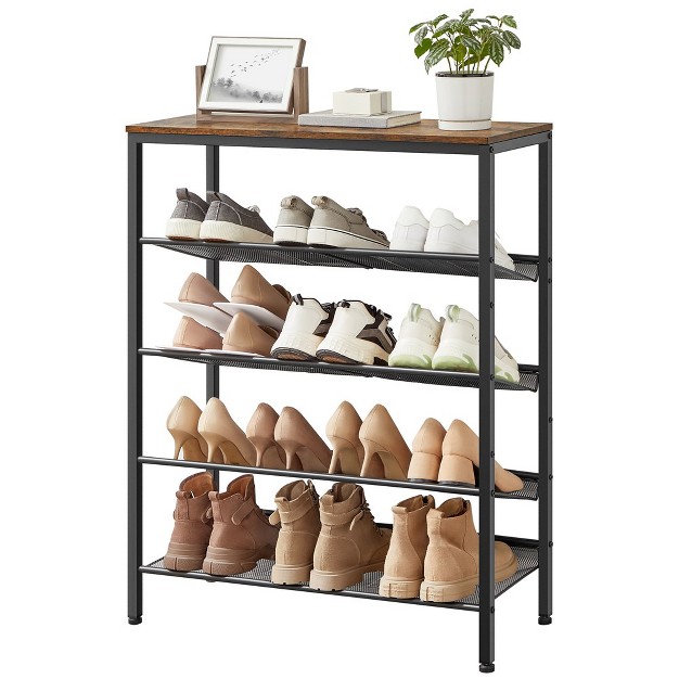 Vasagle Shoe Rack 5 Tier Rustic Brown And Black