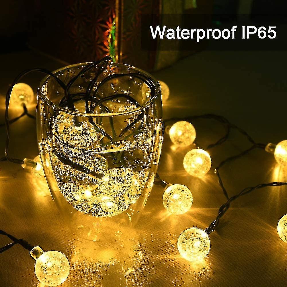 Solar String Lights， Garden Lights (60 Leds 8 Modes) 11m / 36ft Crystal Balls， Outdoor Waterproof La