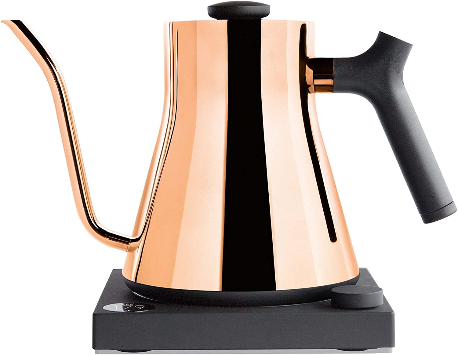 Fellow Stagg EKG Electric Gooseneck Kettle - Pour-Over Coffee and Tea Kettle - Stainless Steel Kettle Water Boiler - Quick Heating Electric Kettles for Boiling Water - Polished Copper