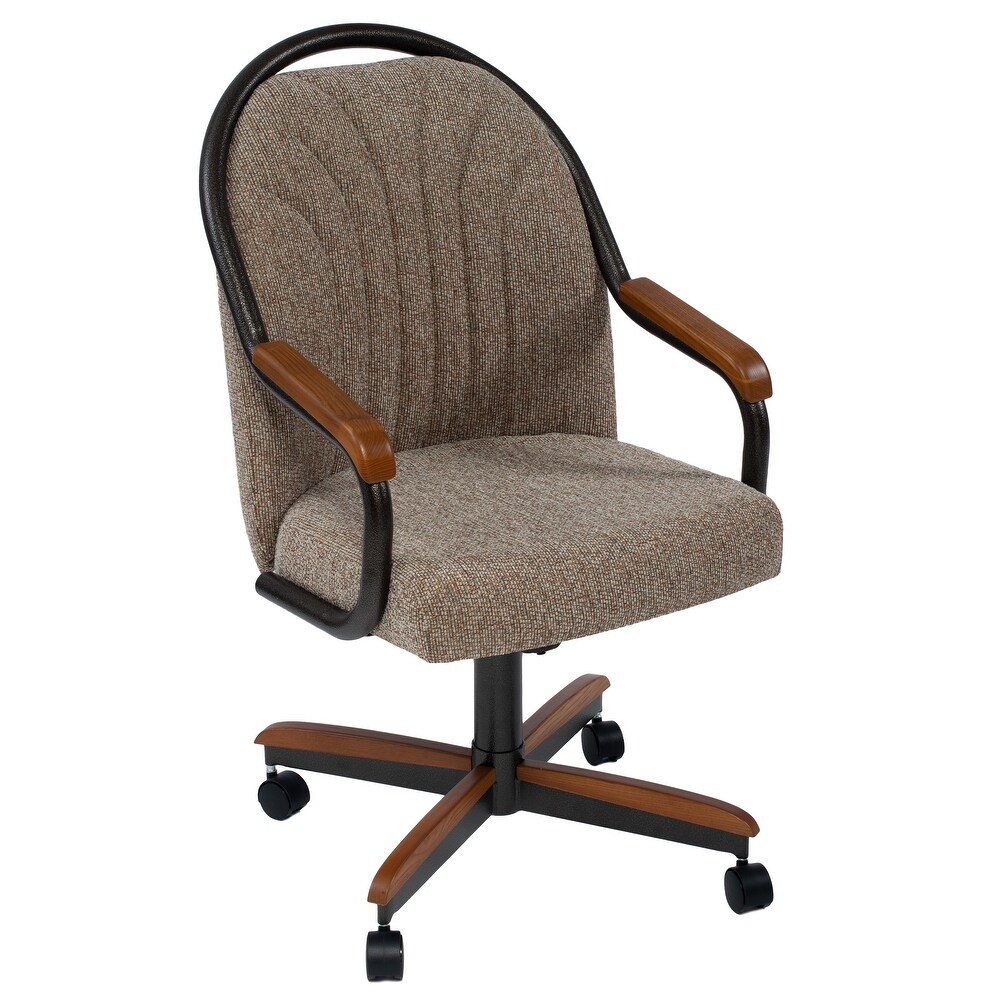 Casual Dining Cushion Swivel and Tilt Rolling Caster Chair