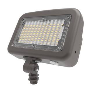 HALO Outdoor Integrated LED Large Floodlight Bronze Finish Selectable CCT 300040005000K 10000 Max lumens Dusk to Dawn GFLL100FSUNVDBZK