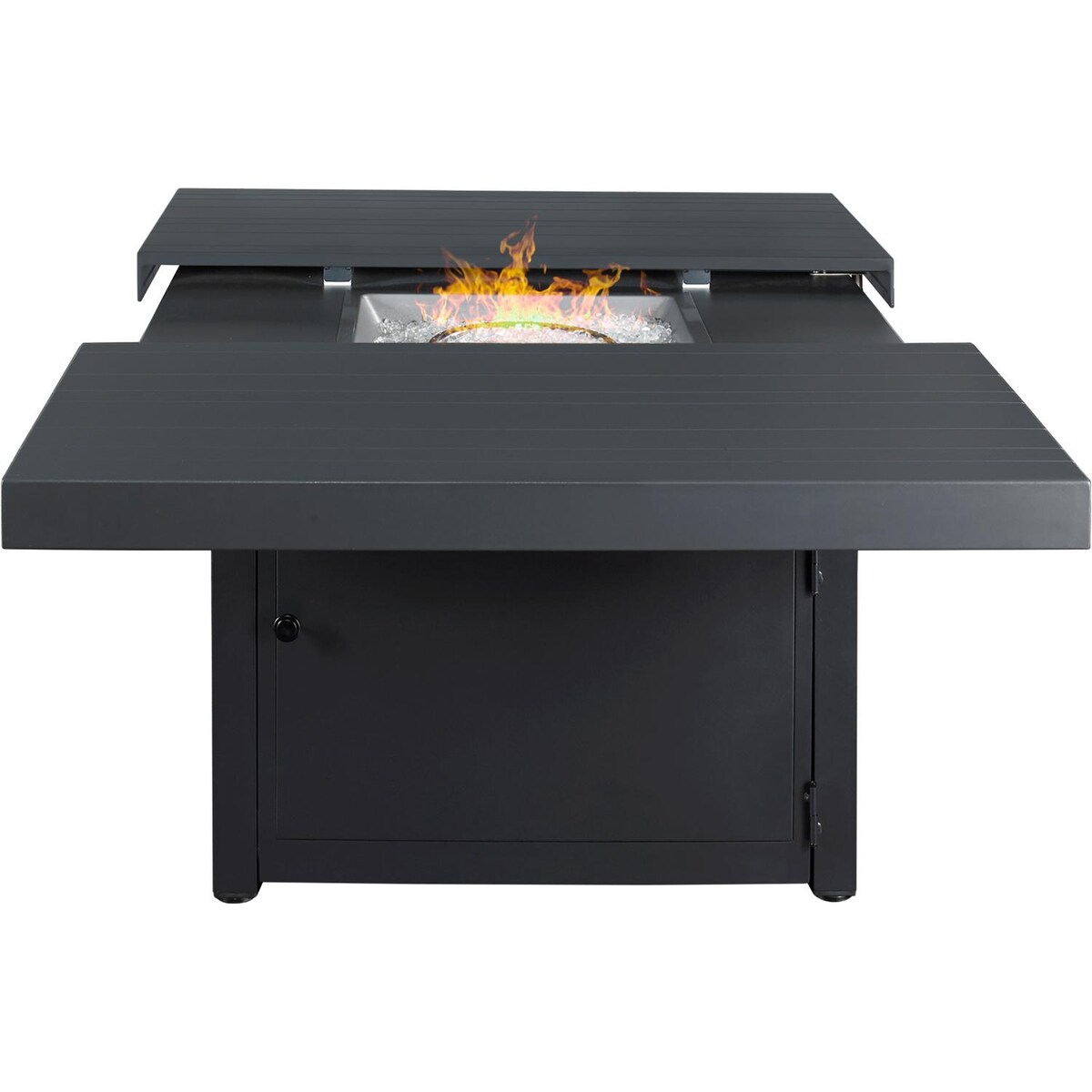 Plank and Hide 42-Inches Square Functional Modern Aluminum Fire Pit in Black