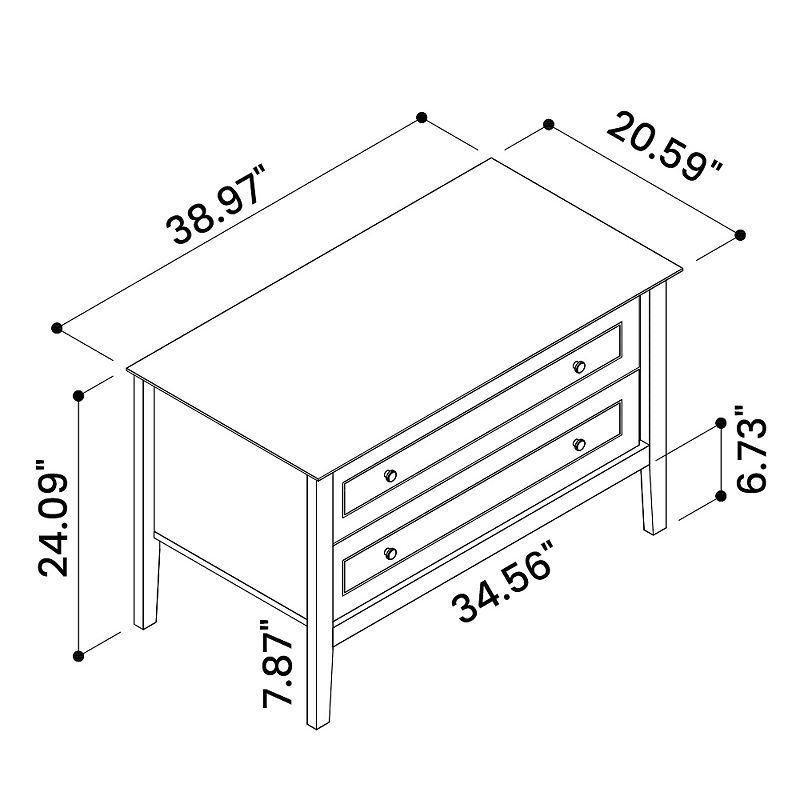 MANHATTAN COMFORT Crown 2-Drawer Bachelor Dresser