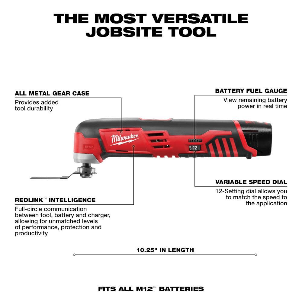 Milwaukee M12 Cordless Lithium-Ion Multi-Tool One Battery Kit 2426-21 from Milwaukee