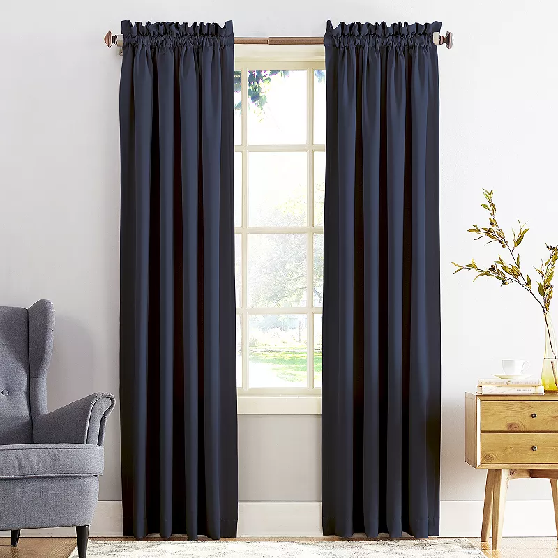 Sun Zero Gramercy Room Darkening Rod Pocket Curtain Panel