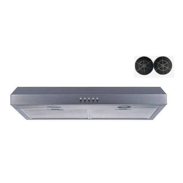 Winflo 30 in. 301 CFM Stainless Steel Under Cabinet Range Hood with Charcoal Filters