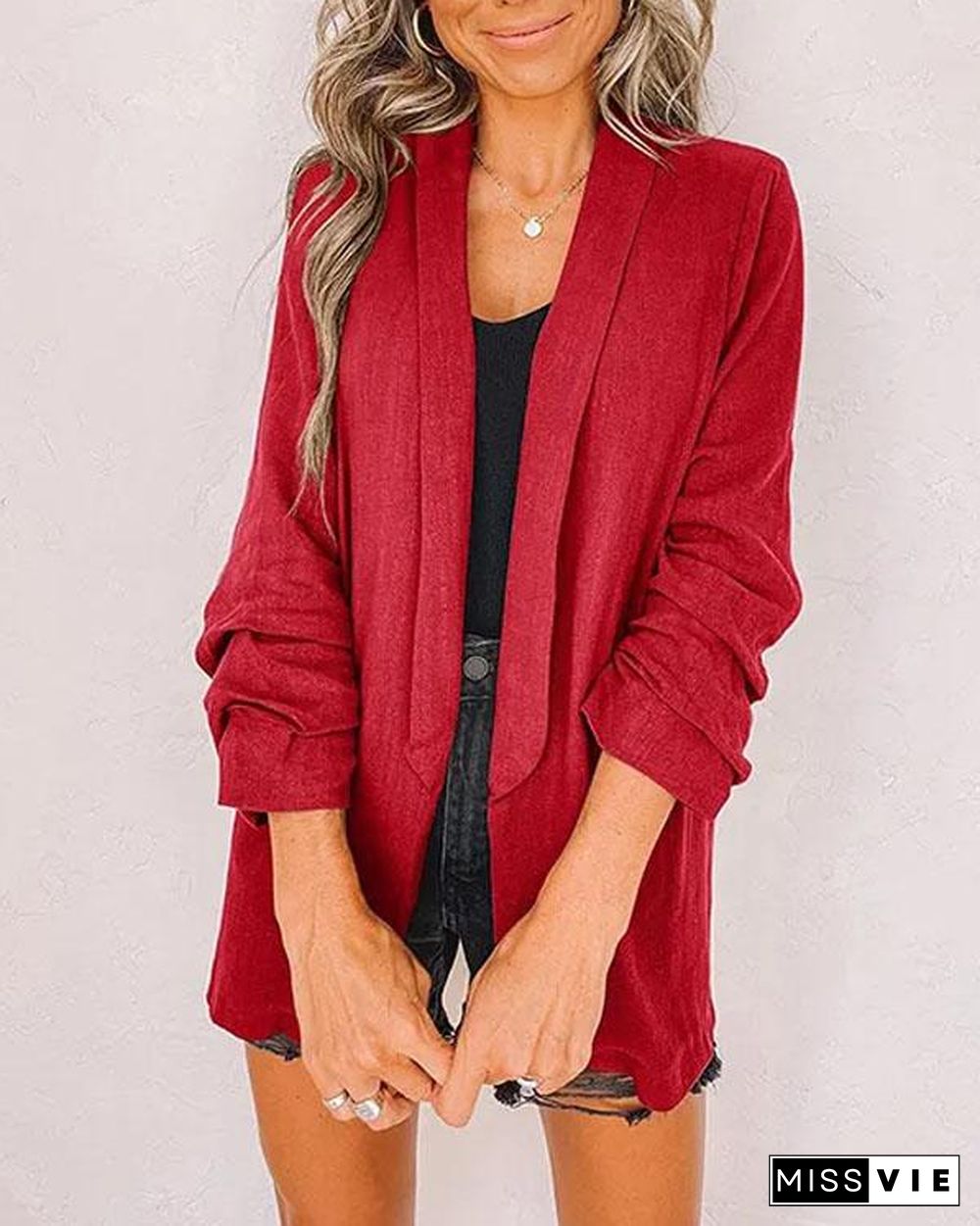 Fashion Lapel Cardigan Blazer Suit