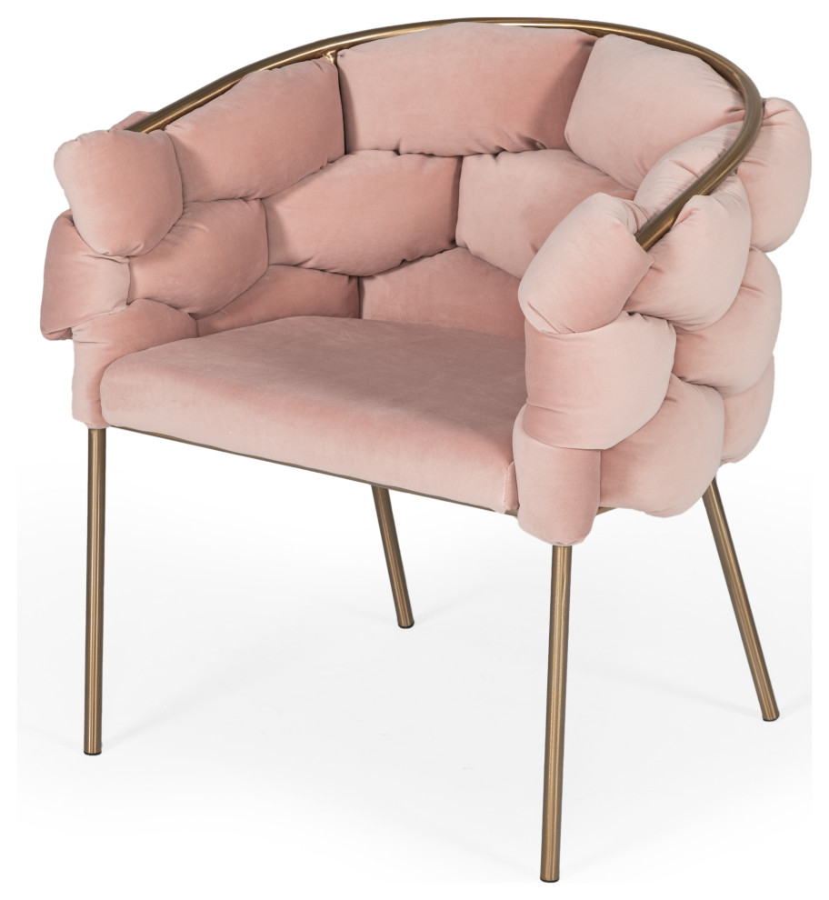 Modrest Debra Modern Pink Fabric Dining Chair   Contemporary   Dining Chairs   by Vig Furniture Inc.  Houzz