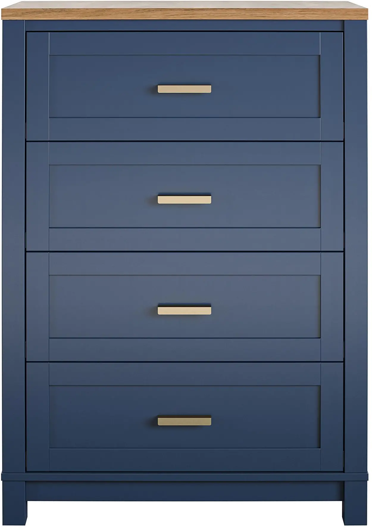 Armada Navy 4 Drawer Dresser with Walnut top